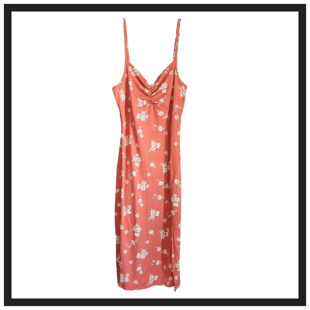 Floral Spaghetti Strap Dress with Double Slit